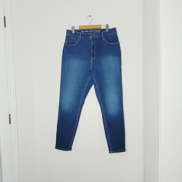 R Jeans Women's Blue Cotton Blend The Curvy Super High Rise Skinny Jean Size 34 - Picture 1 of 13